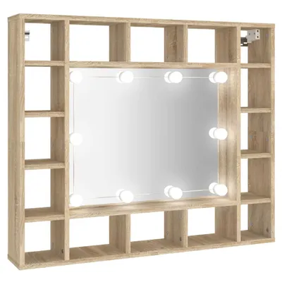 Obrázok produktu pre Kúpeľňová zrkadlová skrinka s LED dub sonoma 91x15x76,5 cm