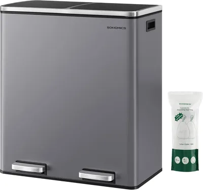 Produktbild von Treteimer 60L Mülltrennsystem Schiefergrau Metall