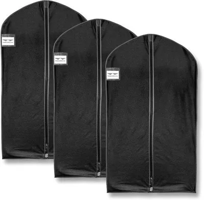 Zdjęcie produktu dla Torba na piżamę, zestaw oddychających toreb ochronnych, 110 cm, czarna, 3 sztuki, syntetyczna, czarna, 110 cm