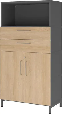 Produktbild von Hammerbacher Kombischrank FlexWall 4OH Sockel graphit/eiche