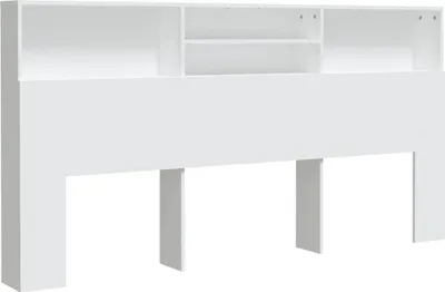 Obrázok produktu pre vidaXL Čelo postele s policami biele 200x19x103,5 cm