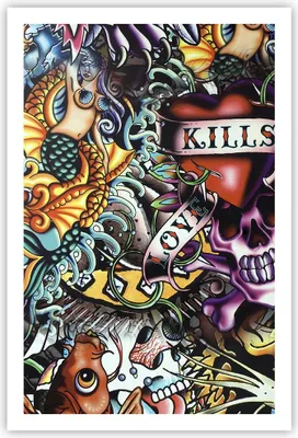 Produktbild von Poster - Poster ohne Rahmen - Graffiti modern - 61x91,5 cm - Wand Bild - Wanddeko - Wandbilder - Kunstposter - Wandposter - Bilder - Kunstdruck - Wanddekoration - Wandbild - P2XPA61x91-3759
