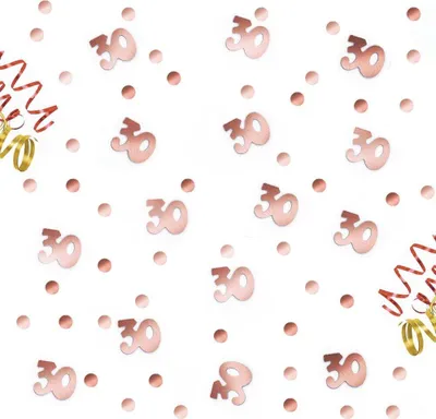 Produktbild von Oblique Unique Konfetti 30. Geburtstag Jubiläum über 300 Stück Zahl + Punkte Tisch Deko Streudeko - roségold