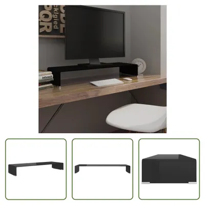 Obrázok produktu pre The Living Store Televízny stolík/podstavec pod obrazovku sklenený čierny 90x30x13 cm
