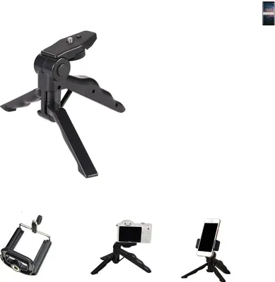 Produktbild von K-S-Trade Stativ Tisch-Ständer Dreibein Handy-Stativ Ständer kompatibel mit Nokia 8 Sirocco Mini-Stativ Smartphone Tripod Handy-Stativ aus Plastik