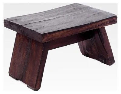 Produktbild von Fußhocker | massives Recyclingholz, 18,5x29x19,5 cm (HxBxT) | Shabby Holzhocker, Fußbank | Farbe: 03 Dunkelbraun