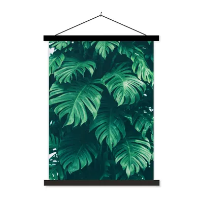 Produktbild von MuchoWow® Textilposter Monstera - Blätter - Pflanzen - Dschungel - Natur 40x53 cm mit schwarzem Rahmen - Abbildung