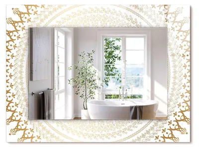 Produktbild von Mandala-Muster – Rechteckiger Spiegel mit Druck 80x60 cm – Modern - Dekorativ für die Wand