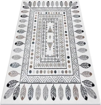 Produktbild von Teppich FUN Teepee für Kinder, indisch, Rahmen creme beige 80x150 cm
