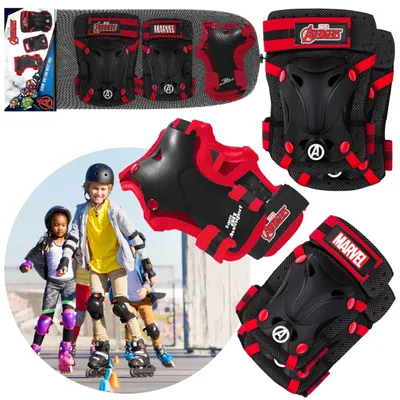 Produktbild von MARVEL Avengers Schutzset für Kinder – Knie-, Ellbogen- und Handgelenkschützer für Rollschuhe, Fahrrad und Scooter