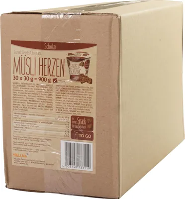 Produktbild von Hellma Müsli-Herzen Schoko 30x30g (1er Pack)