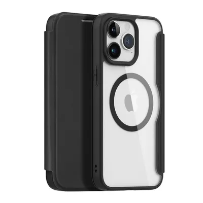 Zdjęcie produktu dla Dux Ducis Skin X Pro Magnetic Flip MagSafe Case kompatybilny z iPhone 15 Pro czarny