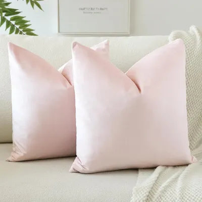Imagen del producto de Juego de 2 fundas de cojín de terciopelo suave, lisas, de 45x45 cm. Fundas decorativas para cojines, fundas cuadradas para cojines, ideales para la decoración del hogar, para sofás y sillones