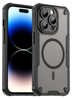 Immagine prodotto di Custodia Defender per Apple iPhone 14 Pro Custodia protettiva nera opaca Magsafe Backcover Custodia per cellulare