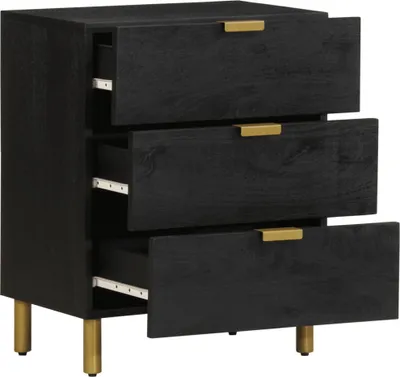 Produktbild von vidaXL Nachttisch Schwarz 50x33x62 cm Holzwerkstoff