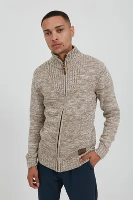 Produktbild von SOLID SDPomeroy Herren Strickjacke Cardigan Grobstrick Pullover mit Stehkragen Reißverschluss 100% Baumwolle Regular fit