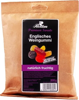 Produktbild von Rexim Englisches Weingummi, natürlich fruchtig, 200 g,