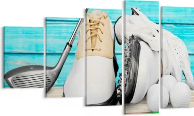 Produktbild von Bild auf Leinwand - Leinwandbild - Golf Ball Gras Sport - 100x60cm - Wand Bild - Wanddeko - Leinwanddruck - Bilder - Kunstdruck - Wanddekoration - Leinwand bilder - Wandkunst - EG100x60-3107
