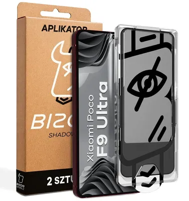Produktbild von Gehärtetes Glas mit Privatschutzfilter und Applikationsrahmen für Xiaomi POCO F9 Ultra, Bizon Glass Aplikator Shadow, 2 Sets