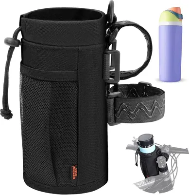 Obrázok produktu pre Klietka na fľašu na bicykel 24oz Black Izolovaná klietka na fľašu so sieťovaným vreckom