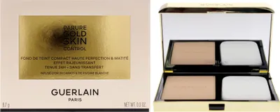 Obrázok produktu pre Guerlain Parure Gold Skin Control, Kompaktné puzdro, Prášok, Univerzálna pleť, Zjasnenie, Pučanie, Vyhladenie, Svetlá, Neutrálny