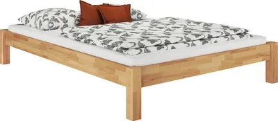 Produktbild von Erst-Holz, Doppelbett, Futonbett, Buche massiv, 160x200 cm, natürlicher Bucheton farblos lackiert, ohne Zubehör, als Tagessofa nutzbar, nachhaltiges Holz, 60.84-16