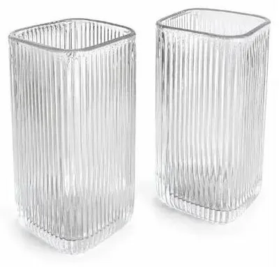 Image de Lot de 6 verres carrés cannelés 250 ml en verre