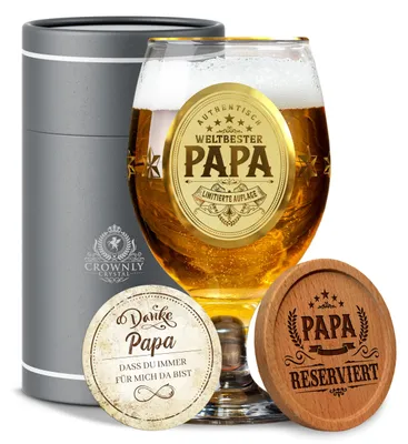 Bierglas personalisiert mit Gravur für Papa – Geschenkidee
