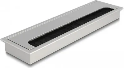 Obrázek produktu pro Delock Kabeldurchführung für Tischeinbau mit Bürste 280 x 80 x 28 mm silber (66862)
