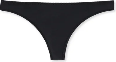 Zdjęcie produktu dla Stringi damskie SCHIESSER, niewidoczna koronka - Single Jersey, koronkowe detale Black L (Large)