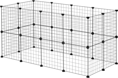 Produktbild von EUGAD Freigehege für Kleintiere 72cm hoch Indoor&draußen, Metallgitter schwarz