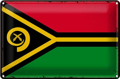 Produktbild von Blechschild Flagge Vanuatu 30x20cm Retro Flag of Vanuatu