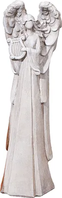 Produktbild von Gilde Figur, Engel, "Orgelspiel", Magnesia, grau, VE 1, L. 19 cm, B. 20 cm, H. 70 cm 55975