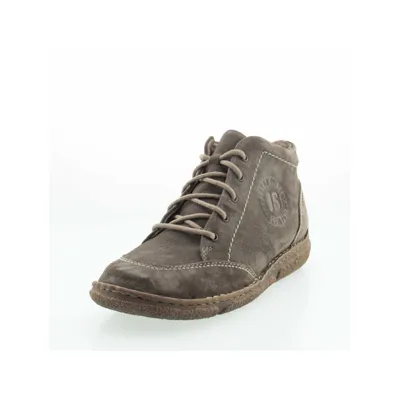 A single brown leather boot is shown against a white background.