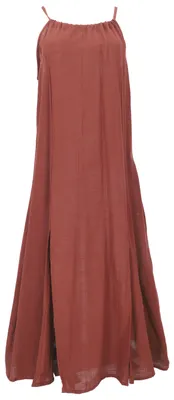 Produktbild von Natürliches Boho Sommerkleid, Alternatives Baumwollkleid - Rostrot, Damen, Baumwolle, Größe: M