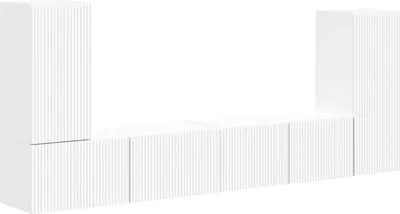 Imagen del producto de vidaXL Juego de 4 armarios de TV, color blanco, fabricados en material de madera