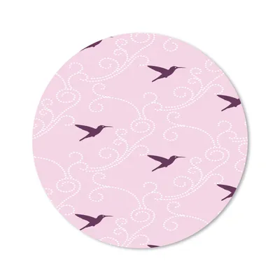 Produktbild von MuchoWow® Mauspad Mousepad Vogel - Muster - Rosa 50x50 cm - Mousepads - Maus Mat - Pad - Mausunterlage - Vinyl