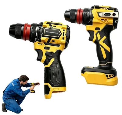 Produktbild von ZELURXX 21V Akku Bohrschrauber Set 2 Bohrschrauber Bürstenlos 2x2,0Ah Akkus Ladegerät Zubehör Werkzeugkoffer DIY Werkzeug