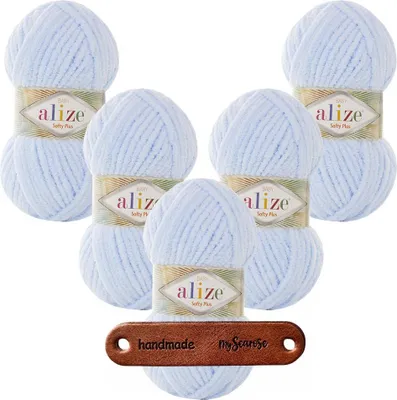 Produktbild von 5 x ALIZE Softy Plus 183 Light Blue mit Label