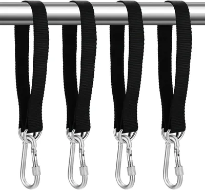 Produktbild von Baum-Schaukelband Aufhängungsset, 4 Sets, verstellbare Riemen, 4 Karabinerhaken, bis 400 lbs, für Garten