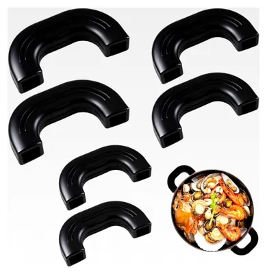 Produktbild von 3 Paar Silikongriffe für Töpfe, Hitzeschutz für die Küche, Finger Topflappen, Wärmeschutzgriffe aus Silikon für Bratpfannen, Backbleche, Grillplatten, Suppentöpfe, Schmortöpfe