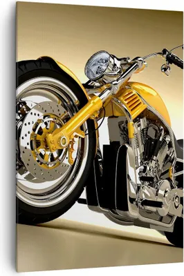 Produktbild von Bild auf Leinwand - Leinwandbild - Einteilig - Motorrad Chrom Rad - 70x100cm - Wand Bild - Wanddeko - Wandbilder - Leinwanddruck - Wanddekoration - Leinwand bilder - Wandbild - PA70x100-0168