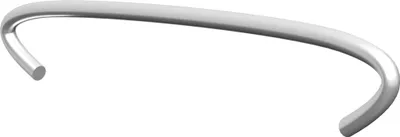 A single metal object, likely a spacer or support, is shown against a white background.