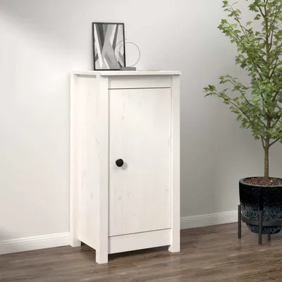Obrázok produktu pre vidaXL Príborník biely 39x35x80 cm z masívneho borovicového dreva