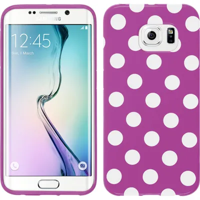 Produktbild von PhoneNatic Case kompatibel mit Samsung Galaxy S6 Edge - Design:11 Silikon Hülle Polkadot + flexible Folie