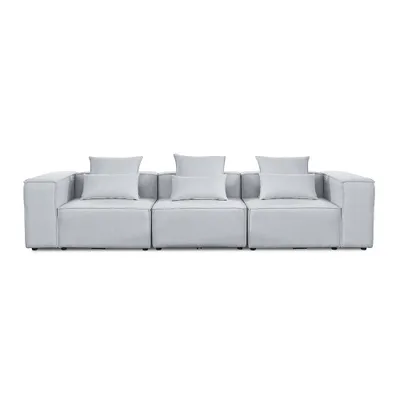 Produktbild von HOME DELUXE - Sofa VERONA - Hellgrau, Größe: M - ca. 327 x 70 x 120 cm, Sitzhöhe: 46 cm, Sitztiefe: 80 cm, inkl. Kissen I Modulares Sofa Modulsofa Ecksofa Wohnlandschaft