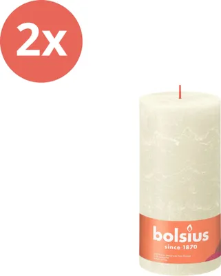 Obrázok produktu pre Bolsius - Rustikálna sviečka - 200/100 - 1 kus v balení - Soft Pearl - Hodnotné balenie - 2 kusy