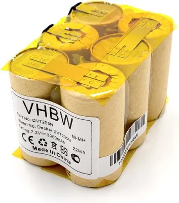 Produktbild von vhbw Akku kompatibel mit Black & Decker DV7205N, DV7205 Home Cleaner Heimroboter braun (3000 mAh, 7,2 V, NiMH)