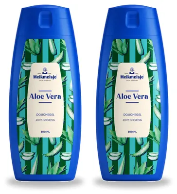 Immagine prodotto di 2 confezioni di crema detergente per il bagno e la doccia Melkmeisje – Aloe Vera – 300 ml – Confezione  – 2 pezzi