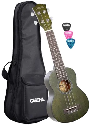 Produktbild von Cascha HH2265 Sopran Mahagoni Ukulele Set Grün